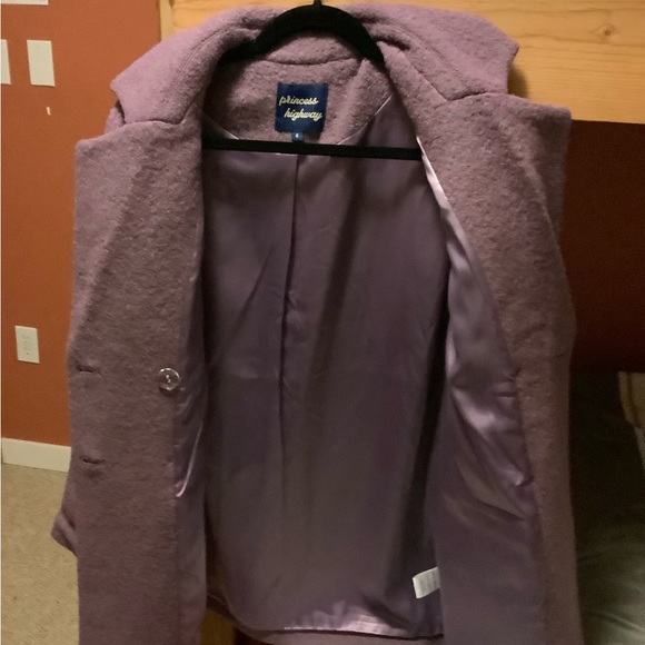 NWOT Princess Highway Millicent Double-Breasted Purple Wool Peacoat - Picture 4 of 11